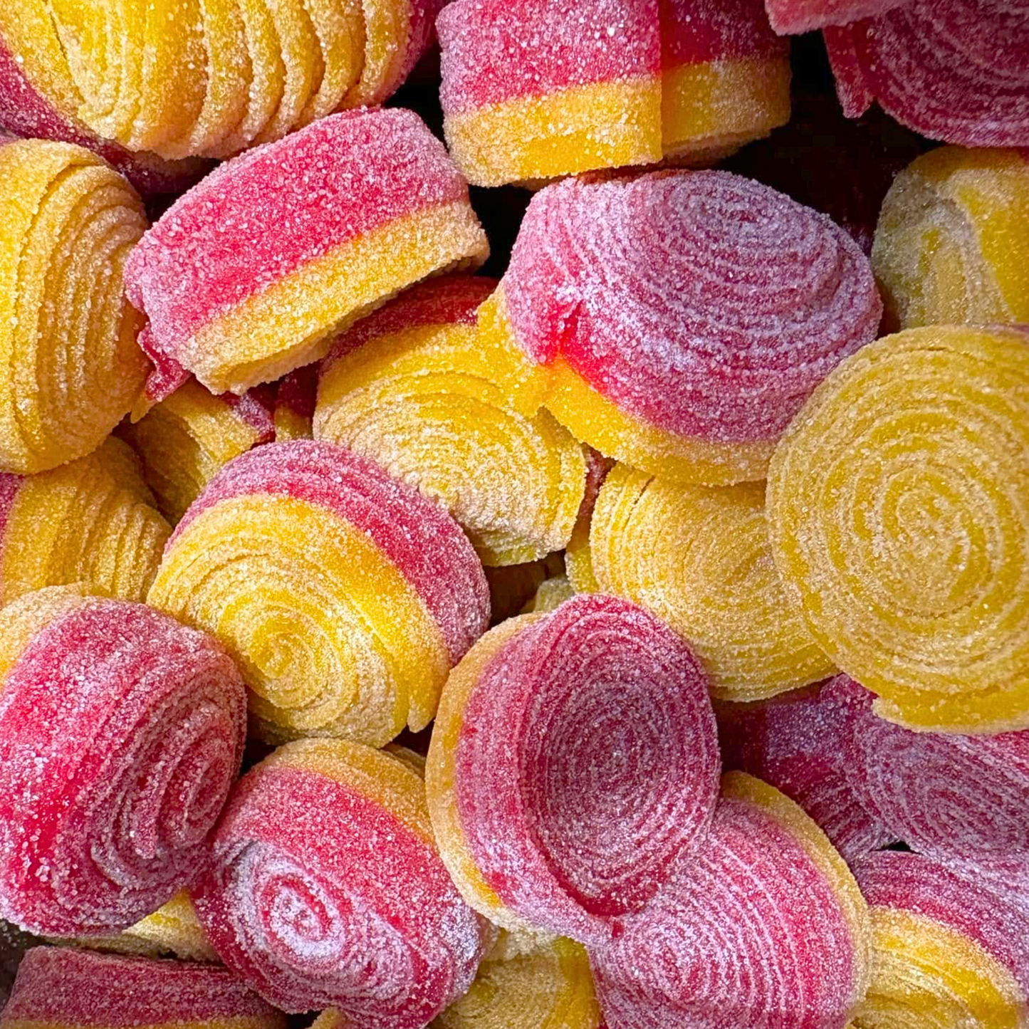Swedish gummy strawberry lemon rolls