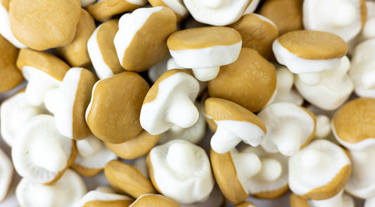 Swedish caramel foam mushroom